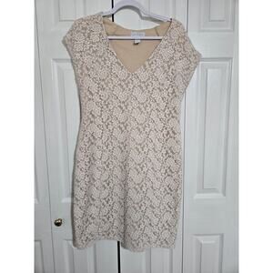 Jessica Simpson maternity large women's champagne colored lace bodycon dress